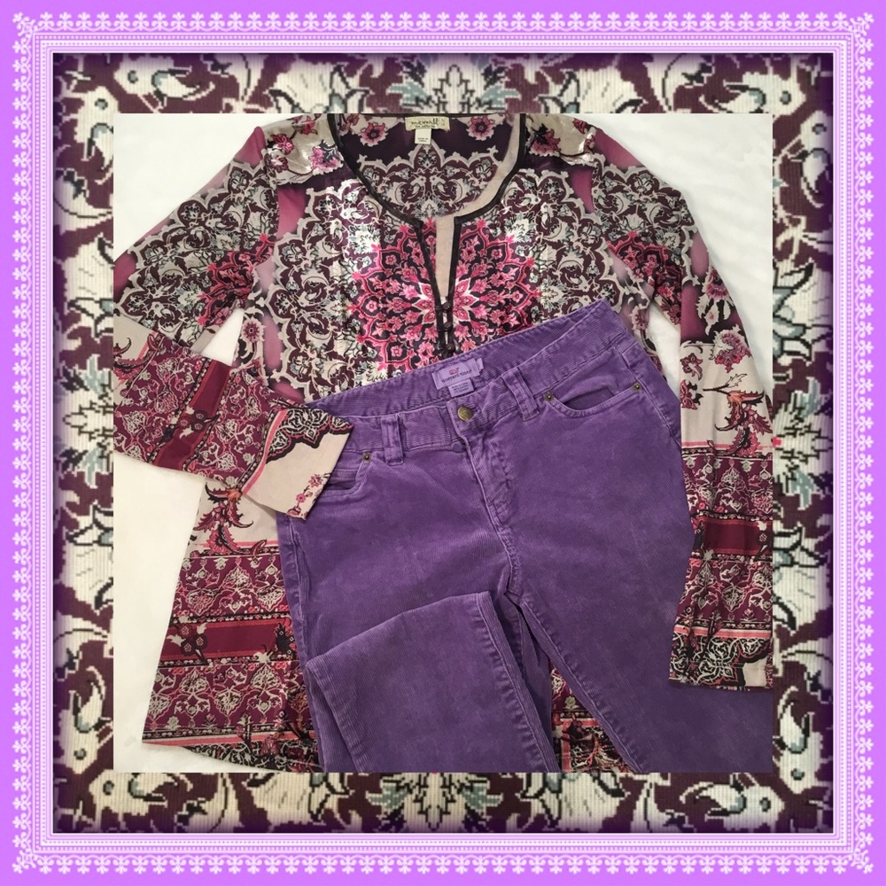 🍇VINEYARD VINES PURPLE CORDUROY ANKLE CORDS 4